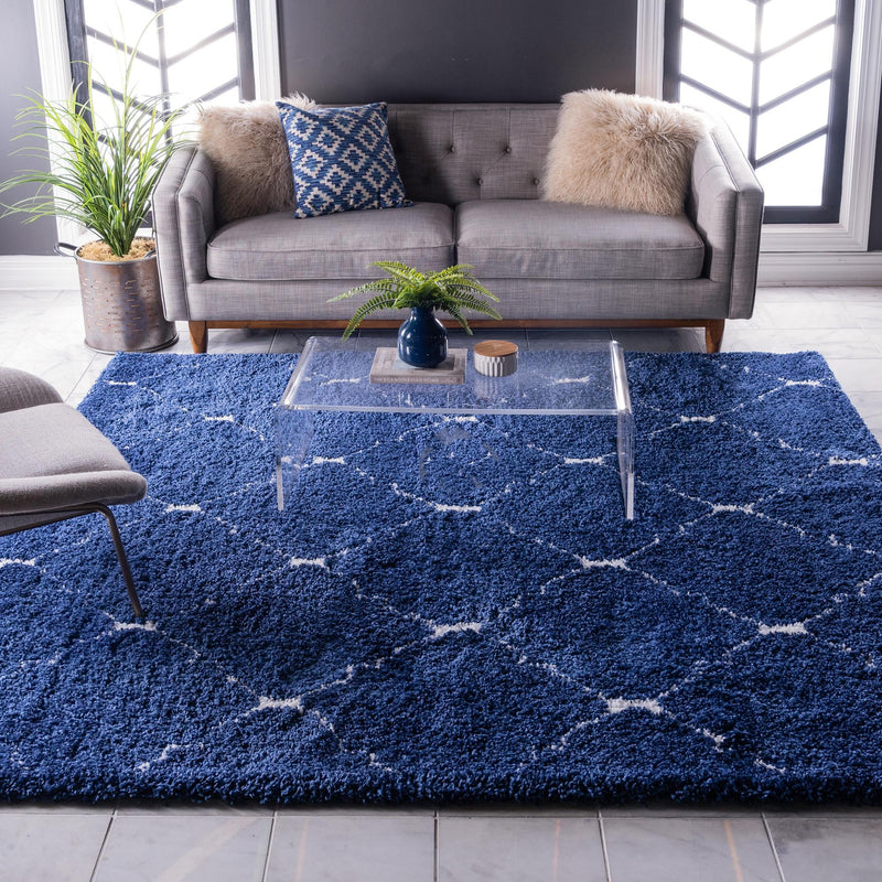 Casablanca Comfort Collection Area Rug - Medina Square Navy Blue lifestyle 37