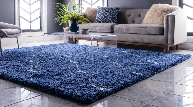 Casablanca Comfort Collection Area Rug - Medina Square Navy Blue lifestyle 44