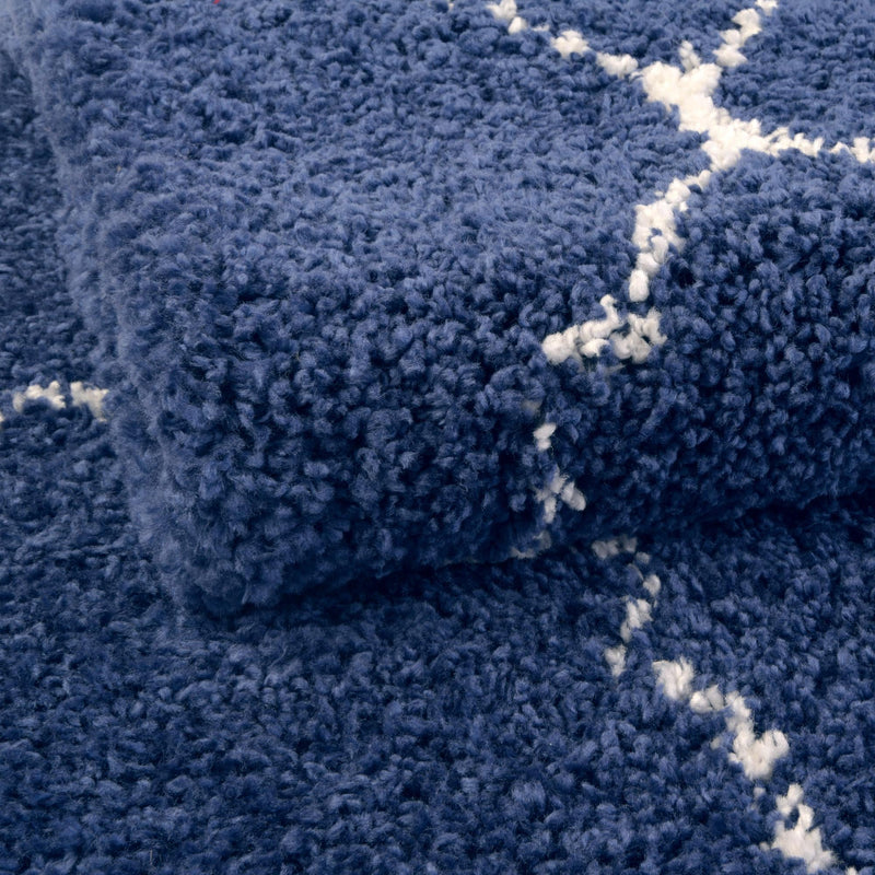 Casablanca Comfort Collection Area Rug - Medina Square Navy Blue lifestyle 61
