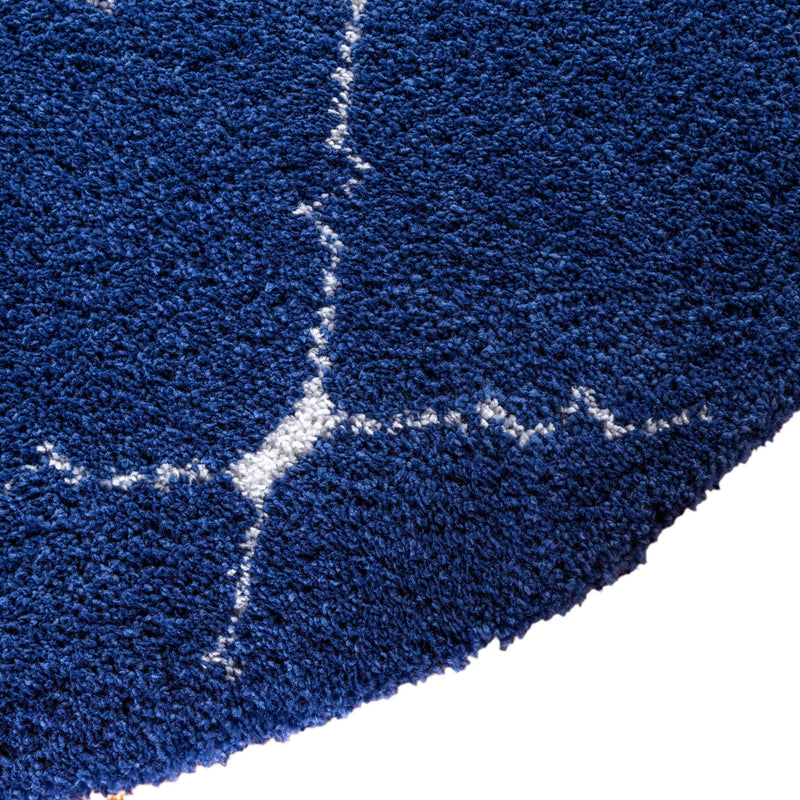 Casablanca Comfort Collection Area Rug - Medina Round Navy Blue lifestyle 116