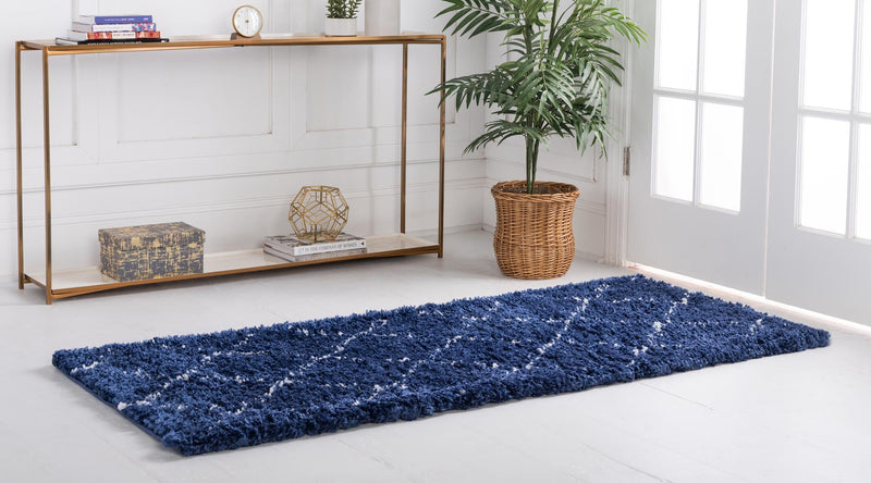 Casablanca Comfort Collection Area Rug - Medina Runner Navy Blue lifestyle 45