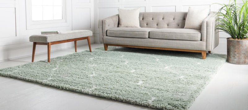 Casablanca Comfort Collection Area Rug - Medina Square Light Green lifestyle 89