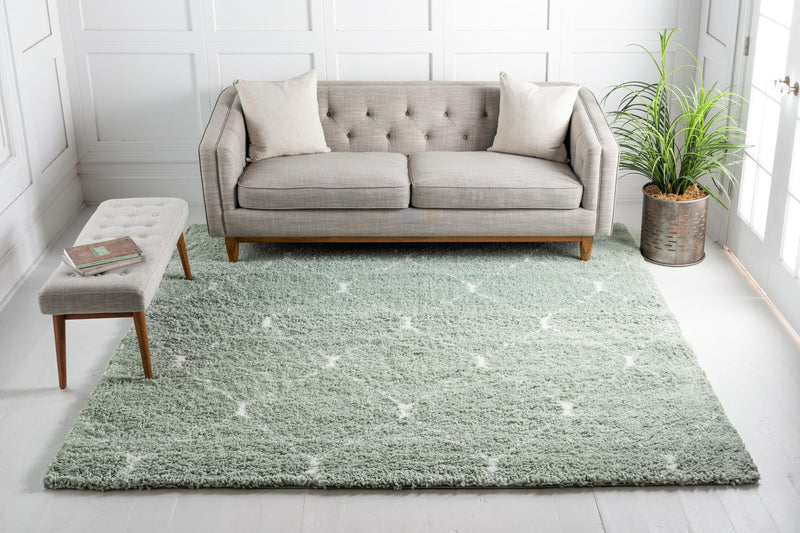 Casablanca Comfort Collection Area Rug - Medina Square Light Green lifestyle 104