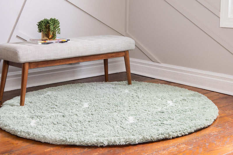 Casablanca Comfort Collection Area Rug - Medina Round Light Green lifestyle 90