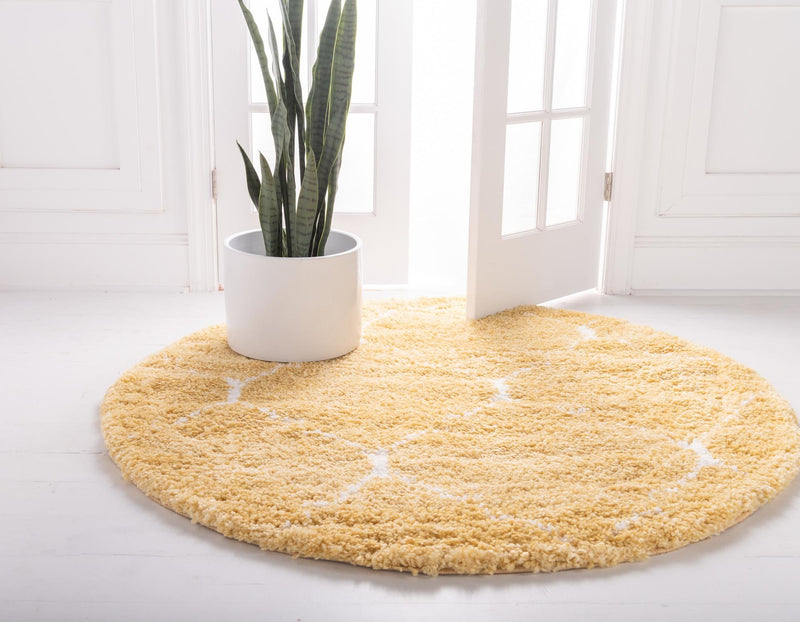 Casablanca Comfort Collection Area Rug - Medina Round Yellow lifestyle 52