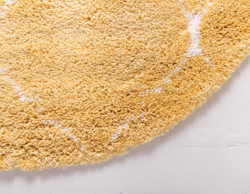 Casablanca Comfort Collection Area Rug - Medina Round Yellow lifestyle 81