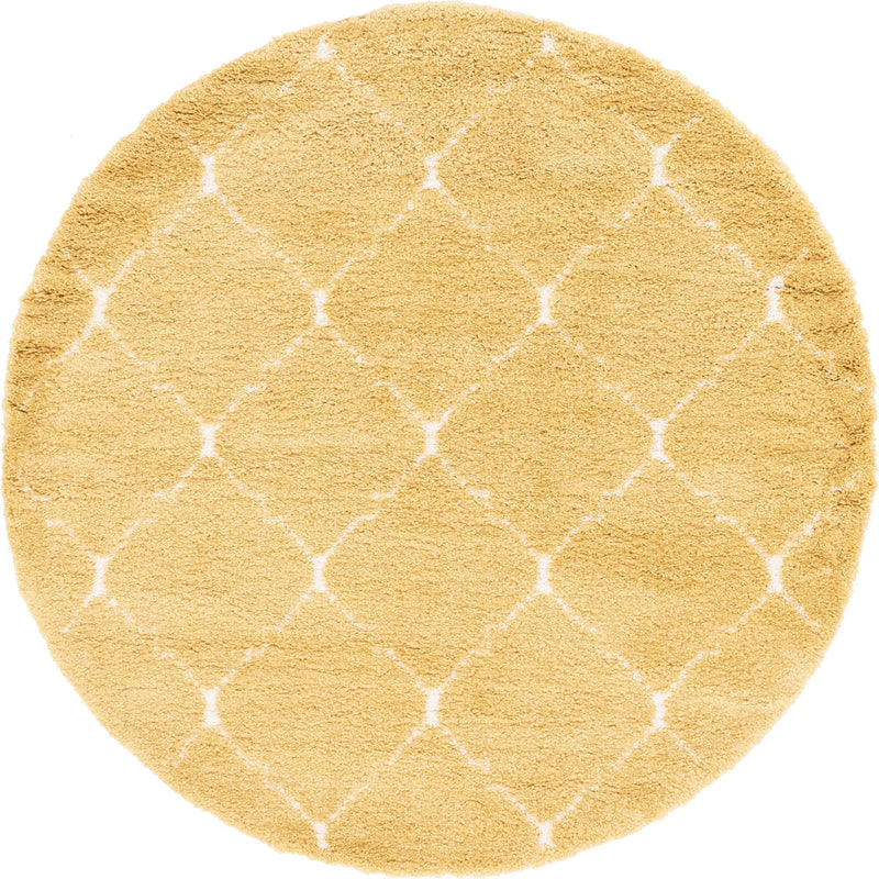 Casablanca Comfort Collection Area Rug - Medina Round Yellow lifestyle 32