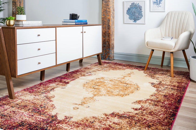 Coastal Haven Collection Area Rug - Dunescape Rectangle Red lifestyle 8