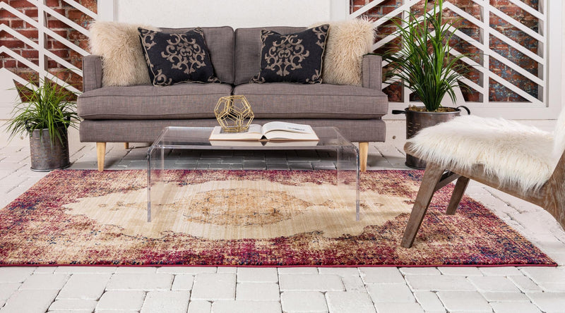 Coastal Haven Collection Area Rug - Dunescape Rectangle Red lifestyle 10