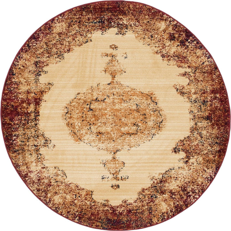 Coastal Haven Collection Area Rug - Dunescape Round Red lifestyle 31