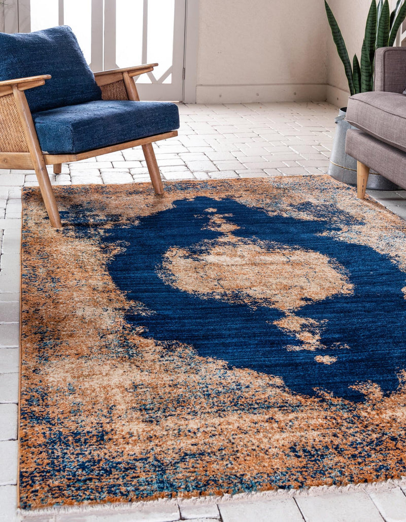 Coastal Haven Collection Area Rug - Dunescape Rectangle Navy Blue lifestyle 8