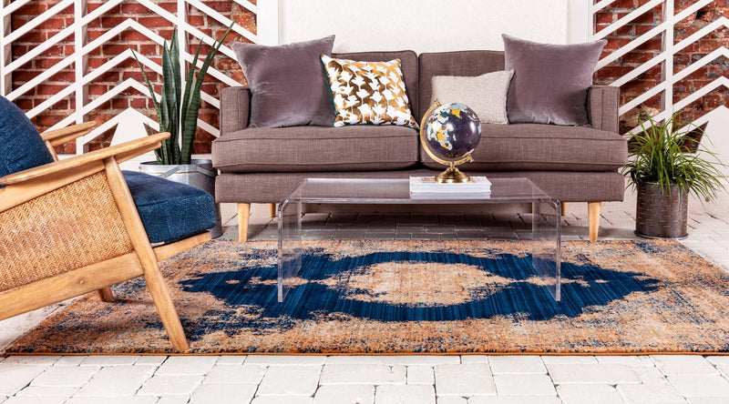 Coastal Haven Collection Area Rug - Dunescape Rectangle Navy Blue lifestyle 17