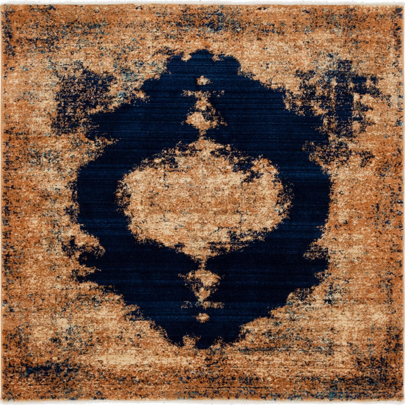 Coastal Haven Collection Area Rug - Dunescape Square Navy Blue lifestyle 34