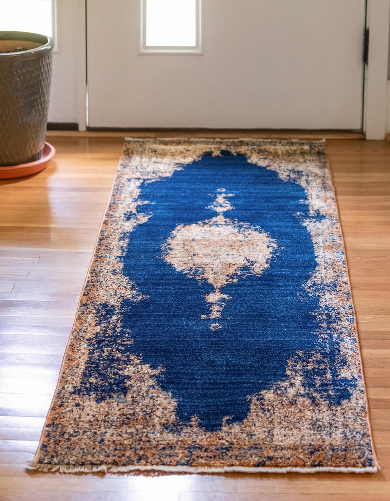 Coastal Haven Collection Area Rug - Dunescape Runner Navy Blue lifestyle 57