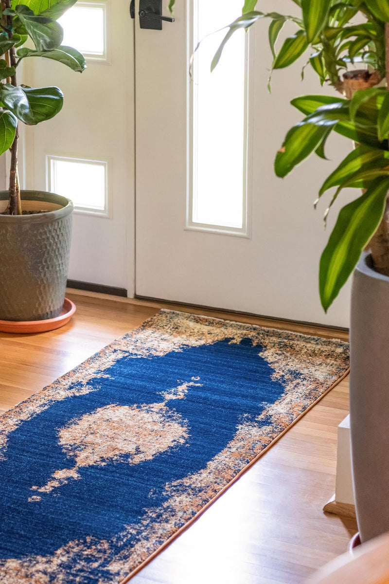 Coastal Haven Collection Area Rug - Dunescape Runner Navy Blue lifestyle 70