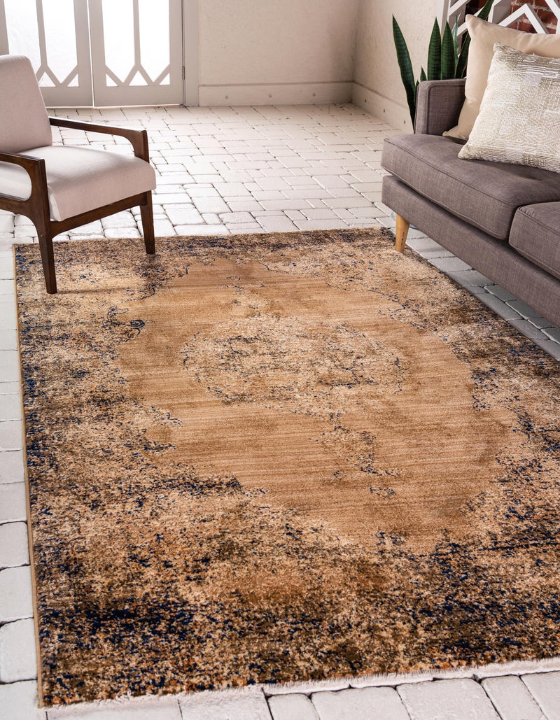 Coastal Haven Collection Area Rug - Dunescape Rectangle Light Brown lifestyle 4