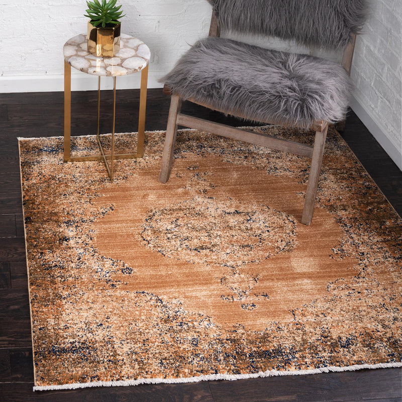 Coastal Haven Collection Area Rug - Dunescape Square Light Brown lifestyle 37