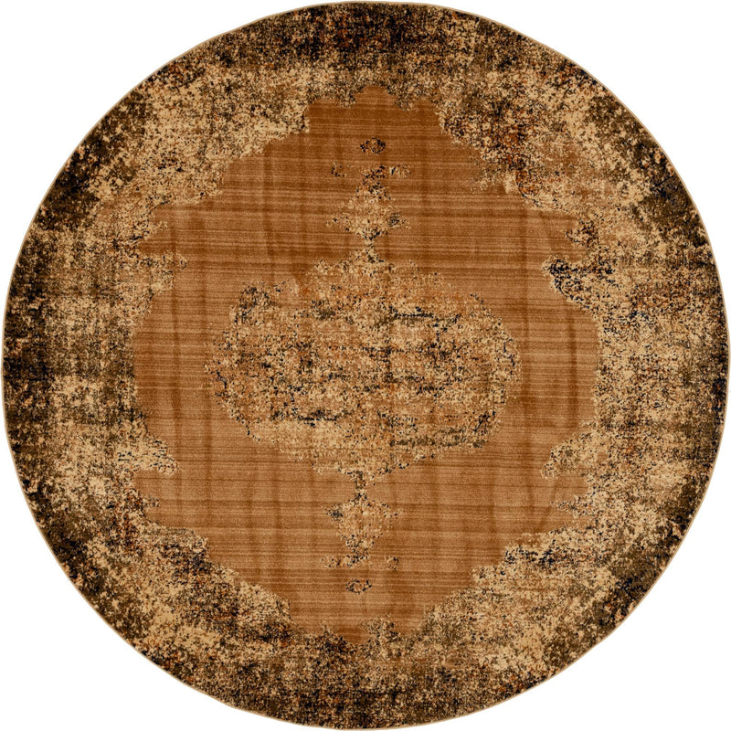 Coastal Haven Collection Area Rug - Dunescape Round Light Brown lifestyle 29