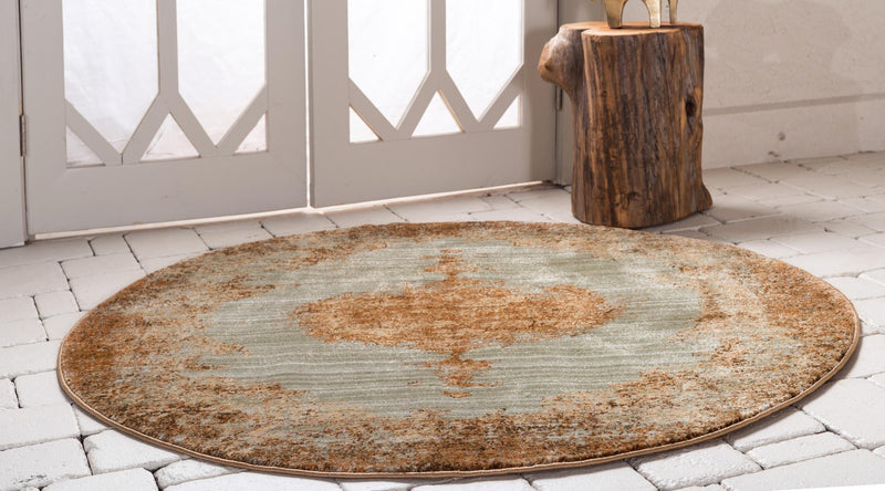 Coastal Haven Collection Area Rug - Dunescape Round Light Green lifestyle 72