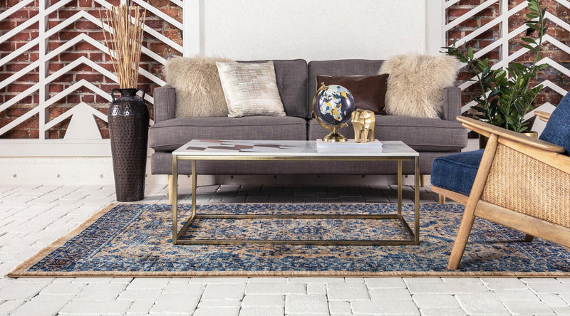 Coastal Haven Collection Area Rug - Mariner Rectangle Orange lifestyle 4