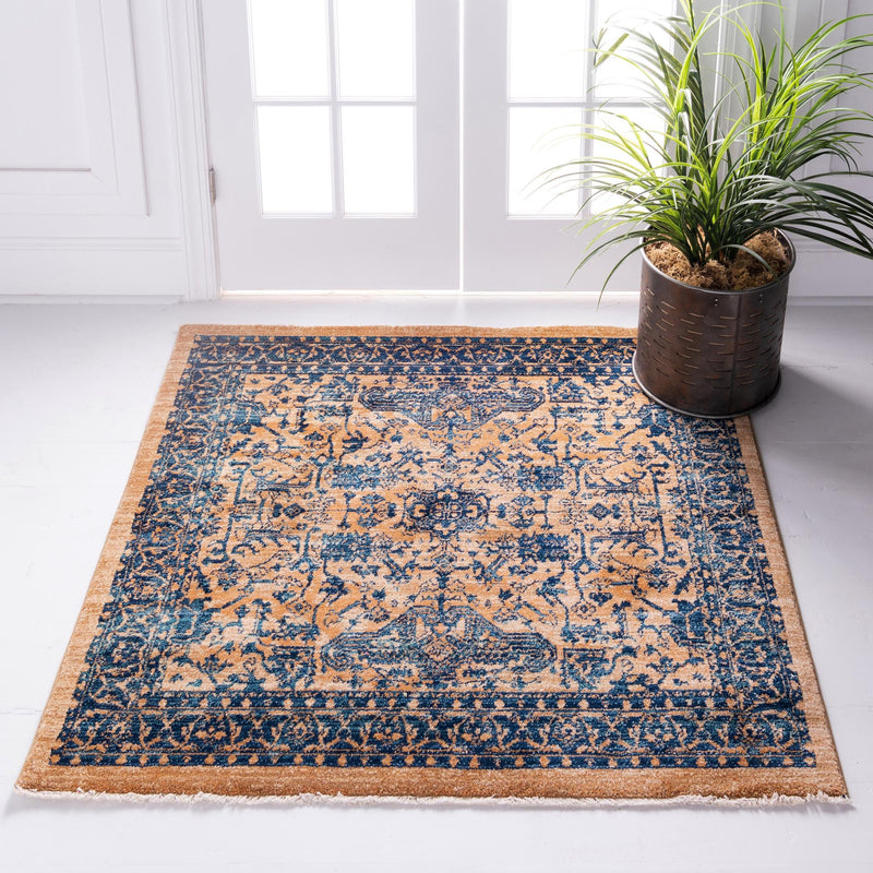 Coastal Haven Collection Area Rug - Mariner Square Orange lifestyle 20