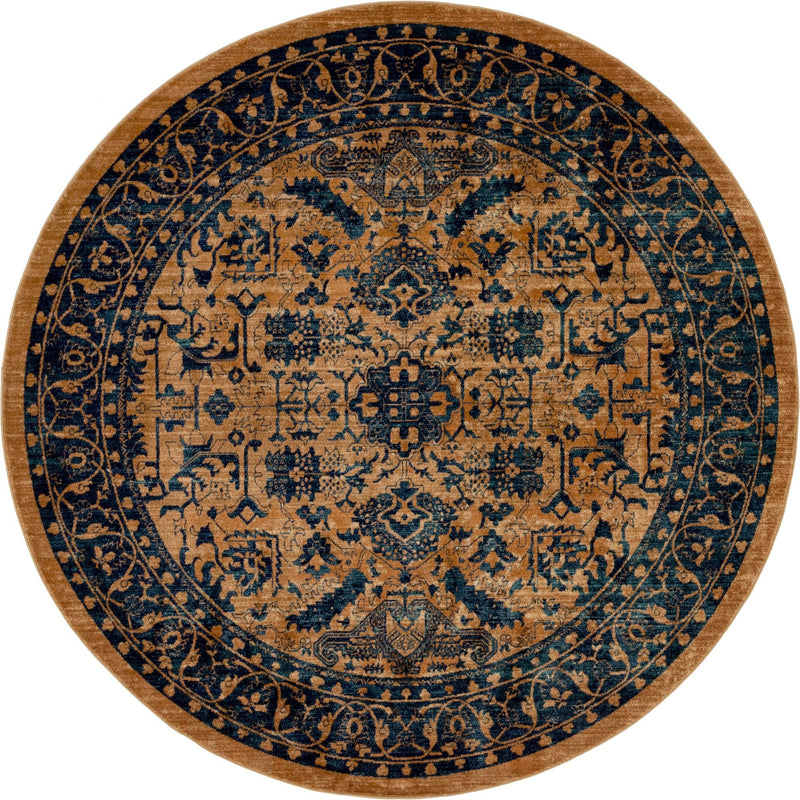 Coastal Haven Collection Area Rug - Mariner Round Orange lifestyle 12
