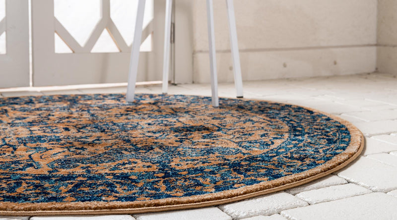 Coastal Haven Collection Area Rug - Mariner Round Orange lifestyle 21