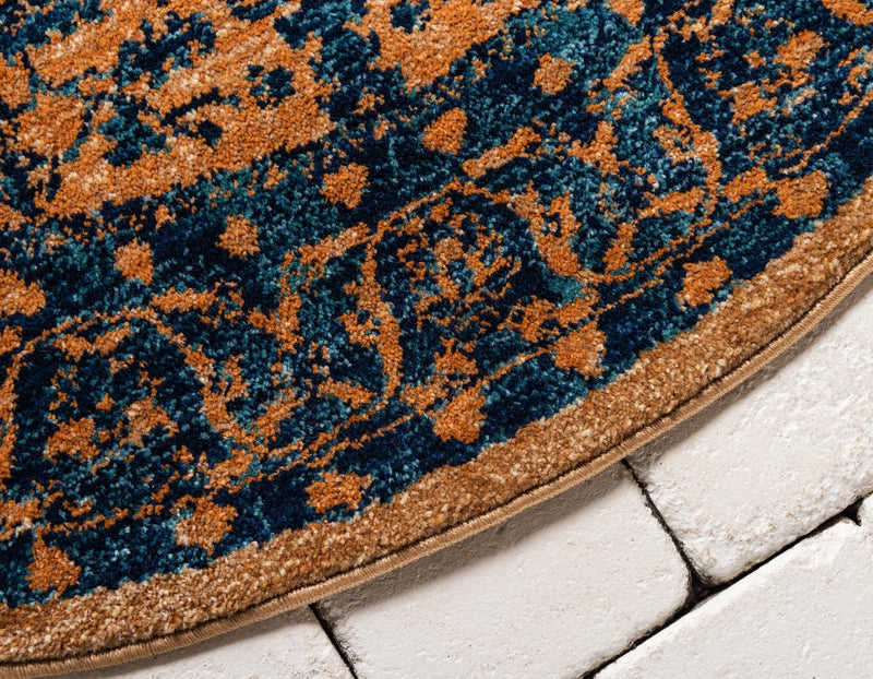 Coastal Haven Collection Area Rug - Mariner Round Orange lifestyle 36