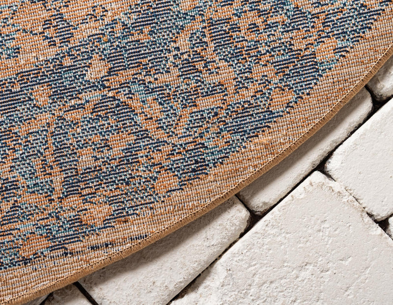 Coastal Haven Collection Area Rug - Mariner Round Orange lifestyle 39