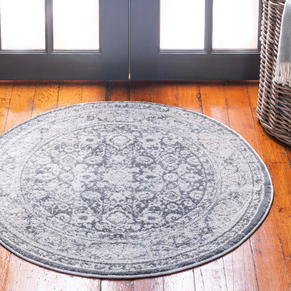 Heirloom Harbor Collection Area Rug - Cove Round Gray lifestyle 45