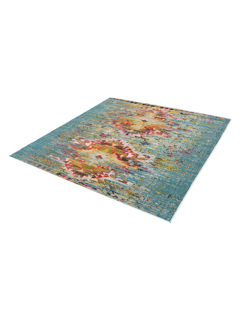 Venetian Tapestry Collection Area Rug - SanMarco Square Turquoise lifestyle 32