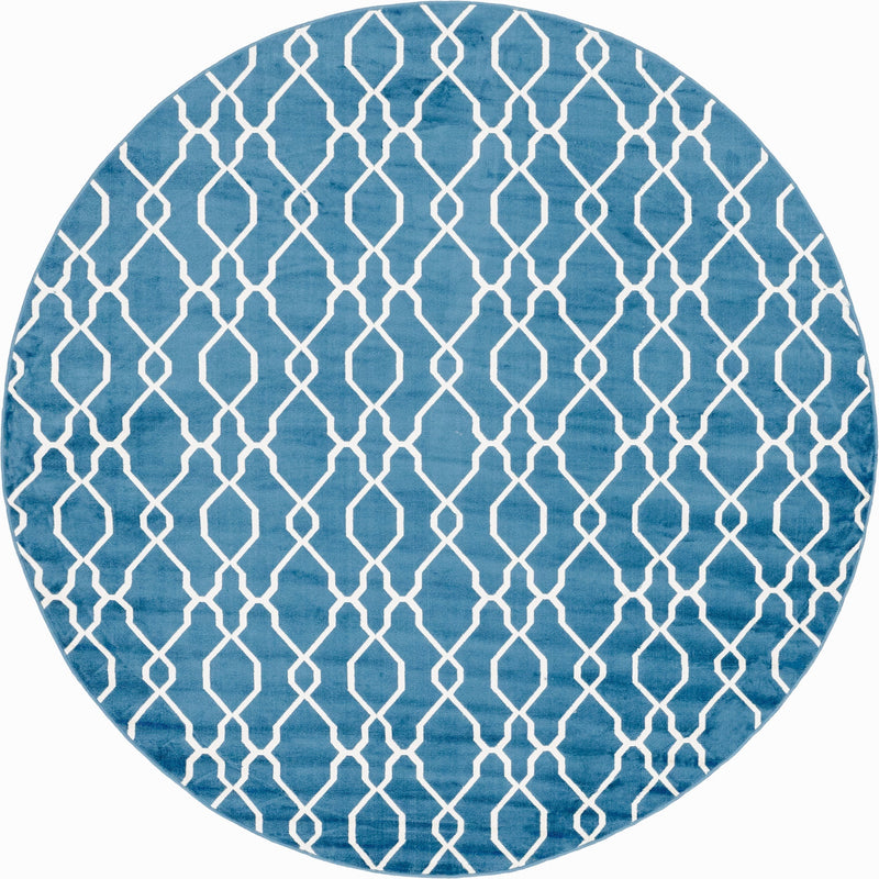 Patio Paradise Collection Area Rug - Lagoon Round Blue lifestyle 21