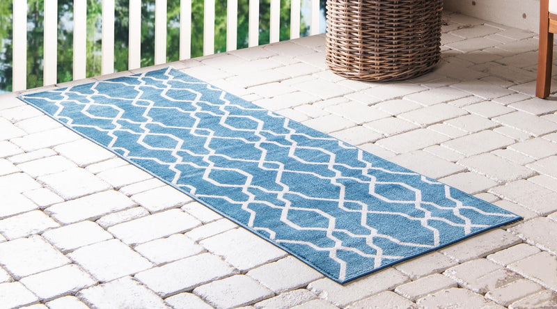 Patio Paradise Collection Area Rug - Lagoon Runner Blue lifestyle 51