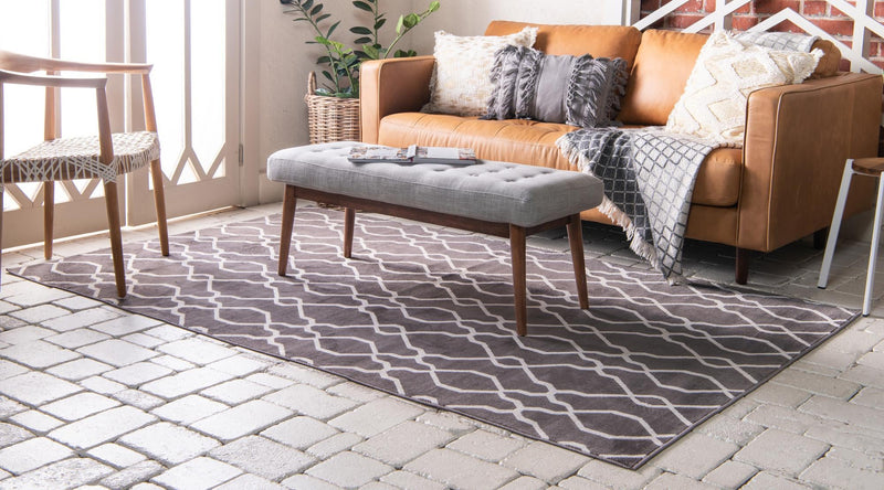 Patio Paradise Collection Area Rug - Lagoon Rectangle Dark Gray lifestyle 9