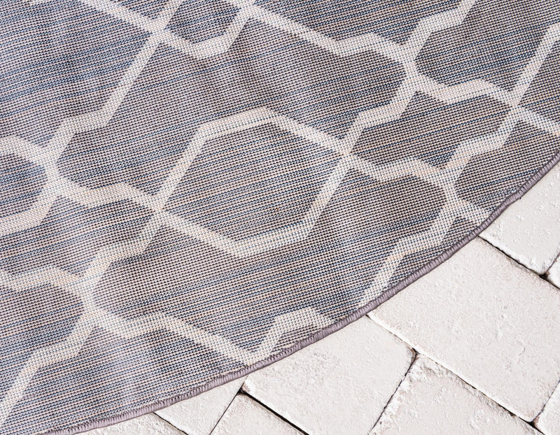 Patio Paradise Collection Area Rug - Lagoon Round Dark Gray lifestyle 71
