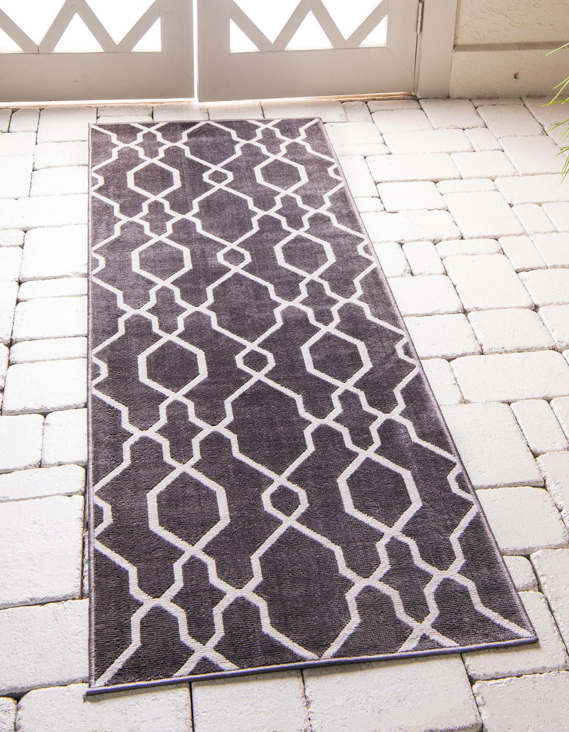 Patio Paradise Collection Area Rug - Lagoon Runner Dark Gray lifestyle 45
