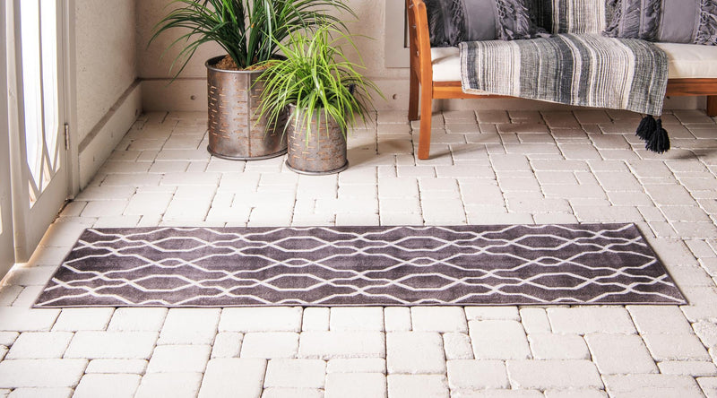 Patio Paradise Collection Area Rug - Lagoon Runner Dark Gray lifestyle 61