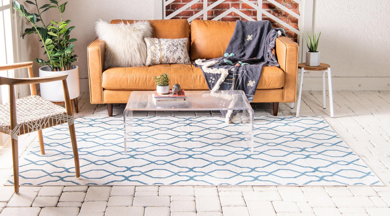 Patio Paradise Collection Area Rug - Lagoon Rectangle Cream lifestyle 8