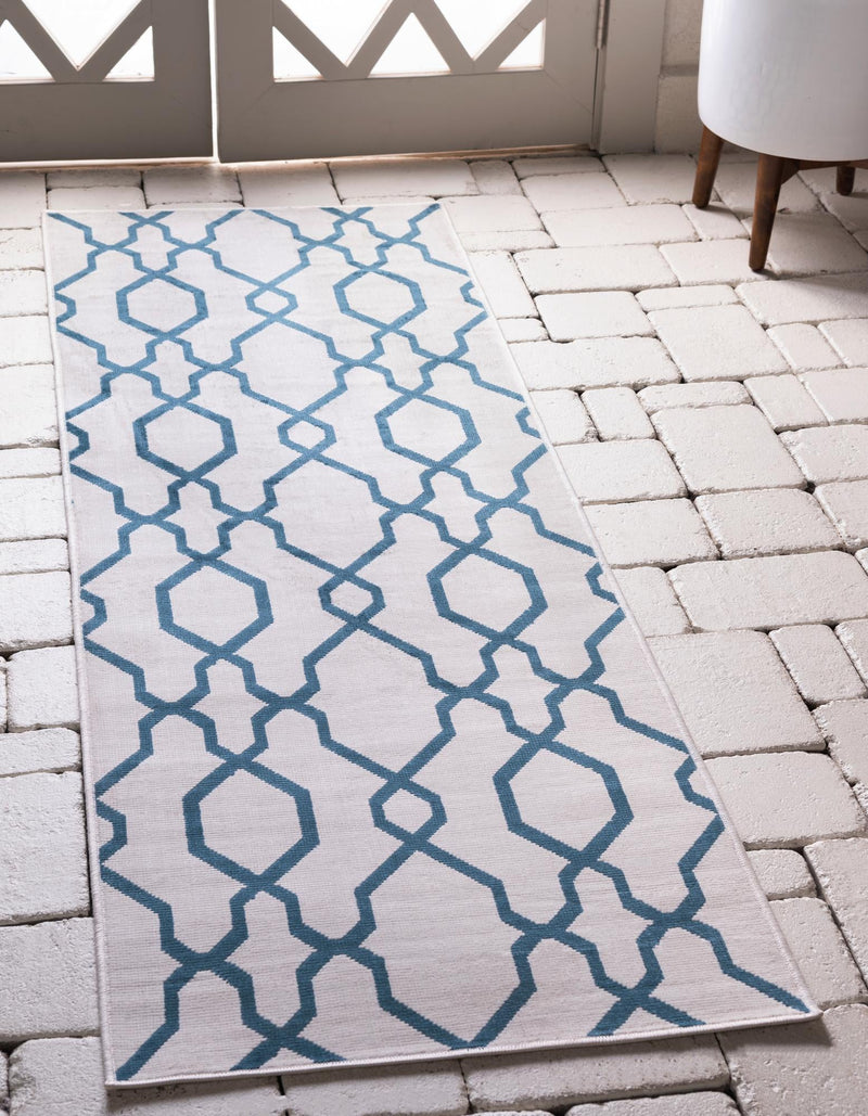 Patio Paradise Collection Area Rug - Lagoon Runner Cream lifestyle 24