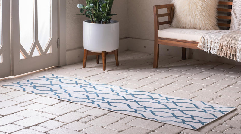 Patio Paradise Collection Area Rug - Lagoon Runner Cream lifestyle 26
