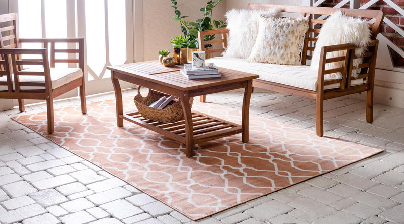 Patio Paradise Collection Area Rug - Lagoon Rectangle Peach lifestyle 10