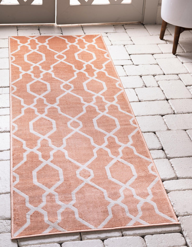 Patio Paradise Collection Area Rug - Lagoon Runner Peach lifestyle 48