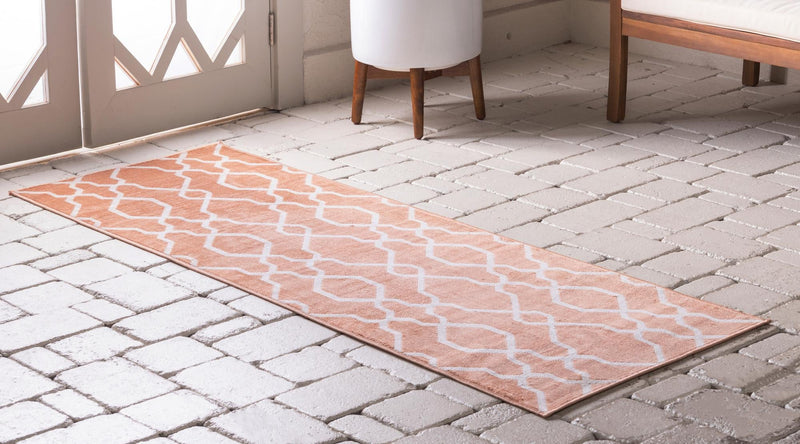 Patio Paradise Collection Area Rug - Lagoon Runner Peach lifestyle 56