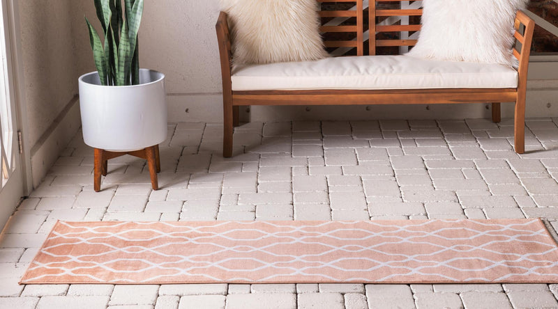 Patio Paradise Collection Area Rug - Lagoon Runner Peach lifestyle 64