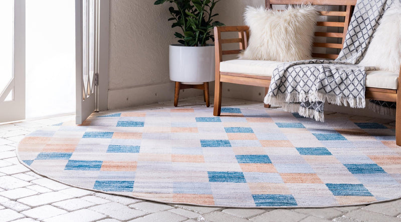 Patio Paradise Collection Area Rug - Bungalow Round Cream lifestyle 15