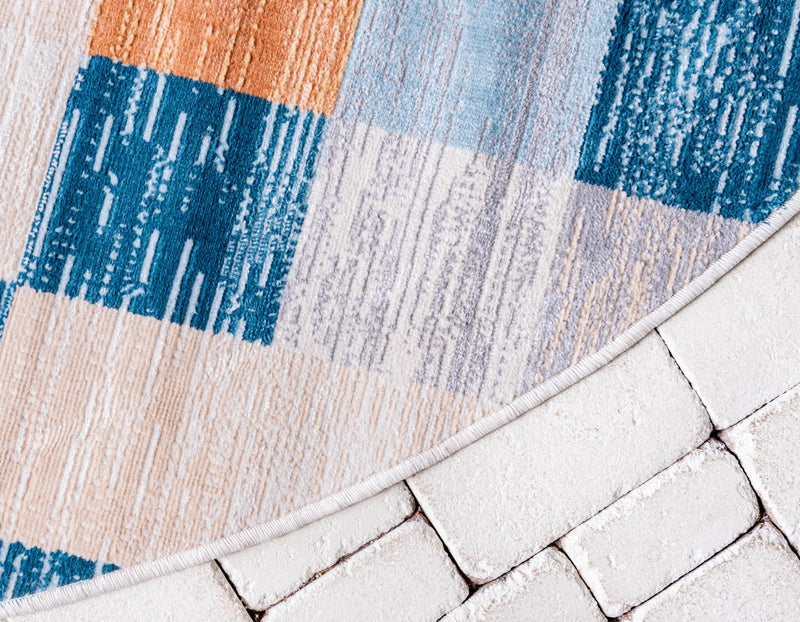 Patio Paradise Collection Area Rug - Bungalow Round Cream lifestyle 27