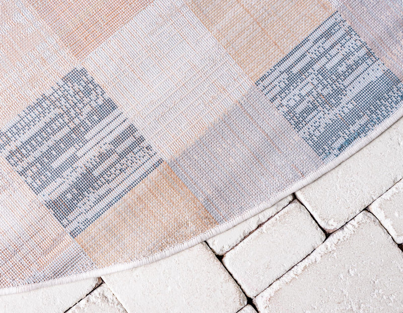 Patio Paradise Collection Area Rug - Bungalow Round Cream lifestyle 29