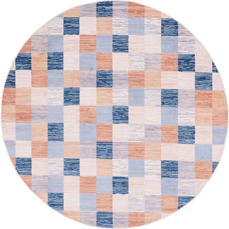 Patio Paradise Collection Area Rug - Bungalow Round Cream lifestyle 11