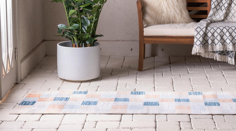 Patio Paradise Collection Area Rug - Bungalow Runner Cream lifestyle 18