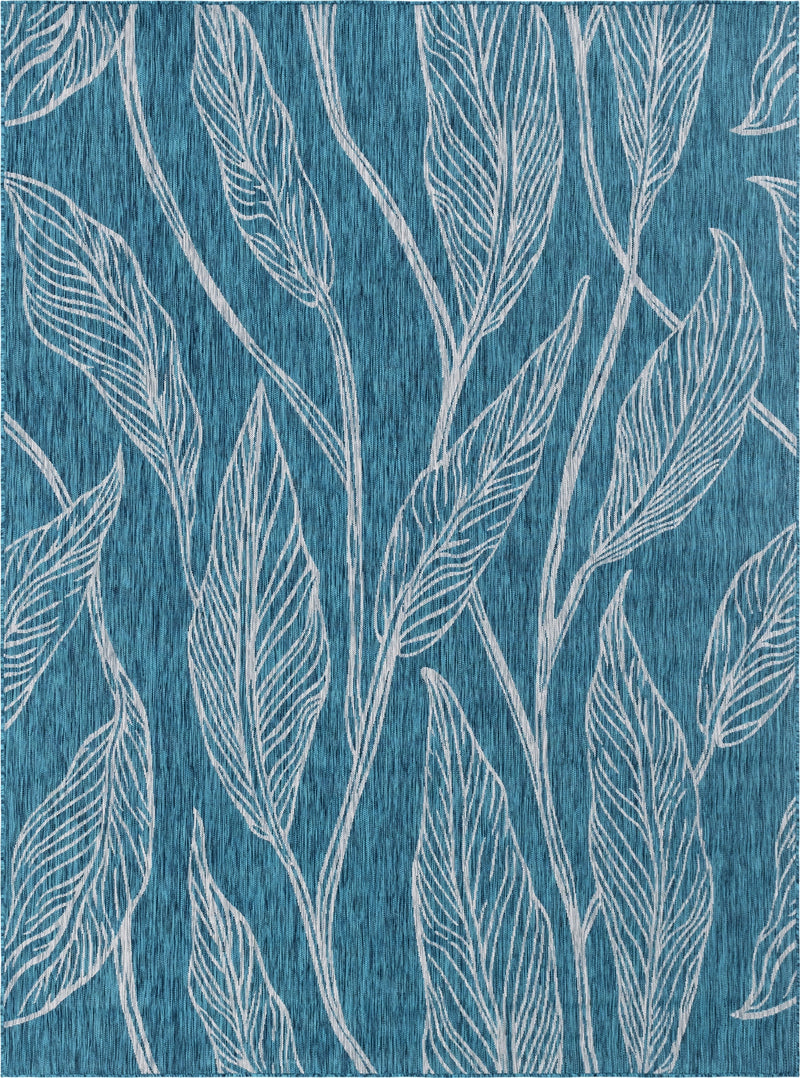 Garden Terrace Escape Collection Area Rug - Evergreen (Teal) Rectangle Teal Main
